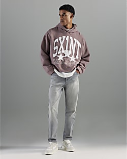 Grey Tapered Fit Jeans