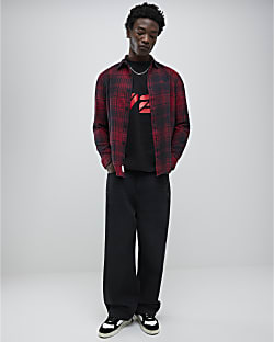 Black Baggy Fit Washed Jeans