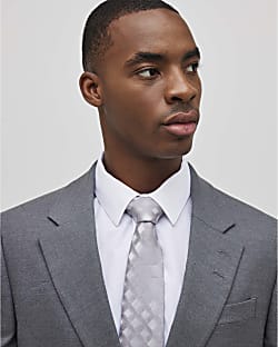 Silver Geometric Print Tie