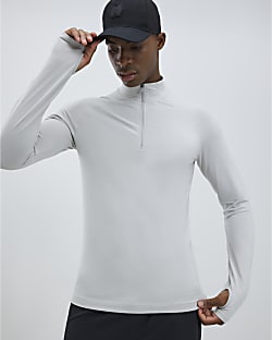 Grey Quarter Zip Funnel Top