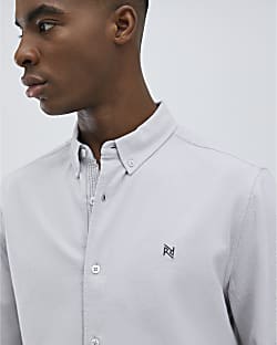 Grey Regular Fit Washed Shirt