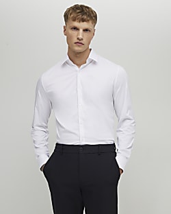 White Muscle Fit Shirt