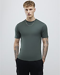 Khaki 3 pack Mixed Muscle Fit T-Shirts