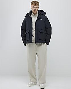Black Premium Faux Fur Trim Puffer Jacket