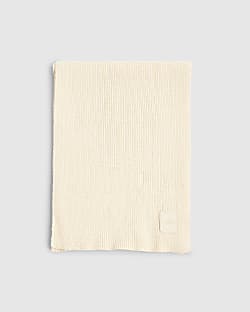 Cream Knitted Badge Scarf