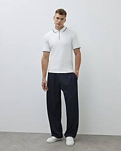 White Muscle Fit Les Amis Stripe Polo Shirt