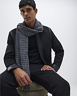 Grey Check Scarf