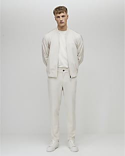 White Skinny Fit Suit Trousers