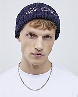 Navy Boucle Docker Hat
