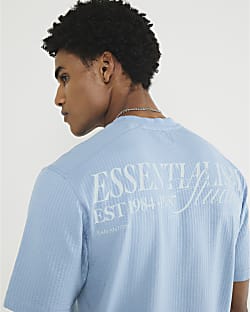 Blue Essentialism Textured T-Shirt