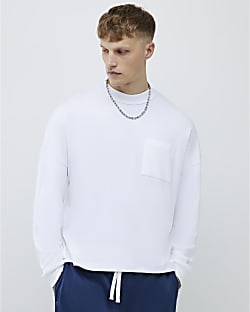 White Oversized Fit Reverse Seam T-Shirt
