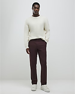 Red Slim Fit Chino Trousers
