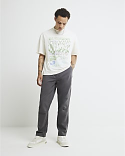 Grey Regular Fit Pull On Joggers
