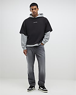 Grey Straight Leg Jeans