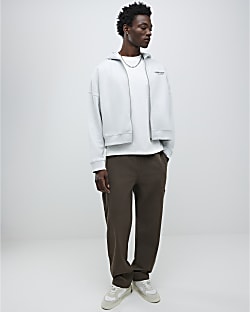 Brown Loose Fit Pull On Trousers