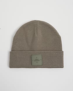 Khaki Badge Beanie Hat