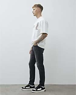 Black Washed Slim Fit Jeans