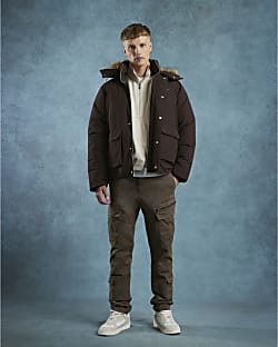 Brown Skinny Fit Cargo Trousers