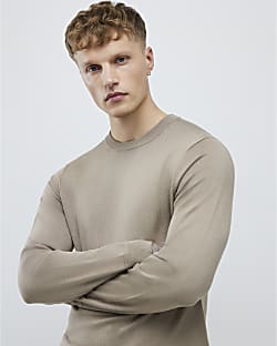 Beige Slim Fit Jumper