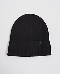Black Fisherman Beanie Hat