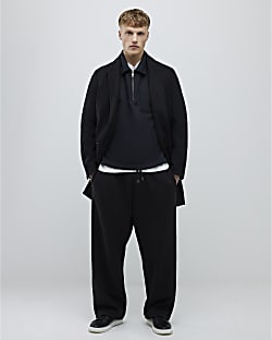 Black Faux Wool Coat