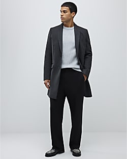 Grey Faux Wool Coat