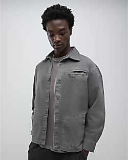 Grey Long Sleeve L'espoir Graphic Overshirt