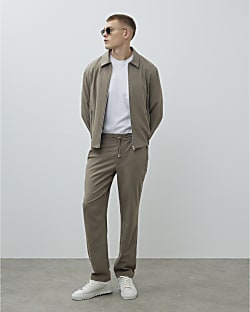 Beige Slim Fit Joggers