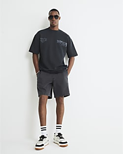 Black Regular Fit Denim Pull On Shorts
