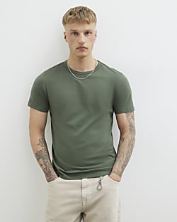 Khaki Slim Fit Short Sleeve T-Shirt