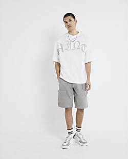 White Oversized Sainte Print T-Shirt
