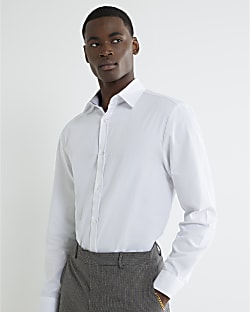 White Premium Long Sleeve Tailored Fit Shirt