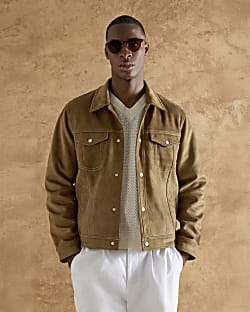 Brown Regular Fit Western jacket