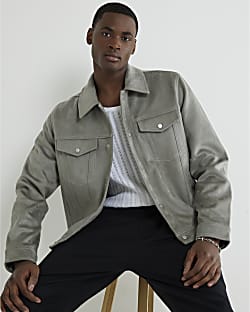 Grey Regular Fit Western Jacket