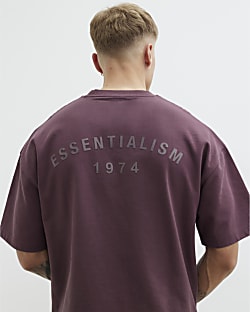 Red Oversized Essentialism Pleated TShirt