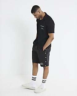 Black Striped Crochet Palais Dept Shirt