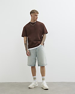 Brown Oversized Fit Double Layered T-Shirt