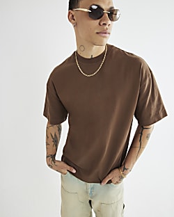 Brown Oversized Fit T-Shirt