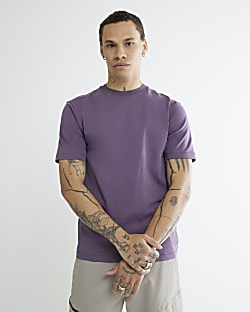 Purple Short Sleeve Slim Fit T-Shirt