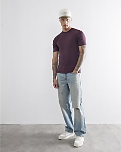 Red Short Sleeve Muscle Fit T-Shirt