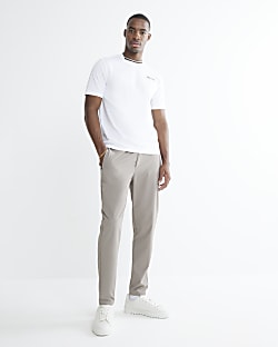 Beige Skinny Fit Chino Trousers