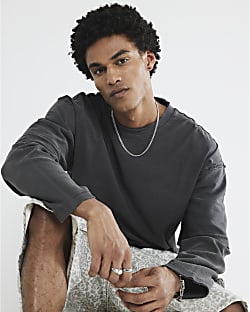 Black Double Layered Luminis Washed T-Shirt