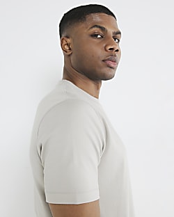 Grey Short Sleeve Slim Fit T-shirt