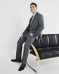 Grey Tailored Suit Trousers
