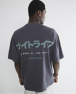 Black Oversized Shinjuku RI T-Shirt