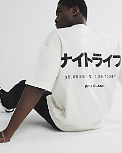 Beige Oversized Shinjuku RI T-Shirt