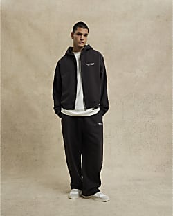 Brown Oversized Zip Through Luminis Hoodie