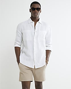 Beige Pack Of 2 Skinny Fit Chino Shorts