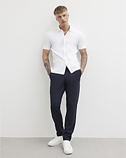 Navy Slim Fit Trousers