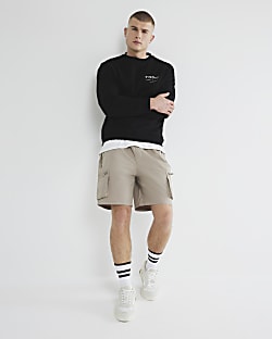 Stone Nylon Cargo Shorts
